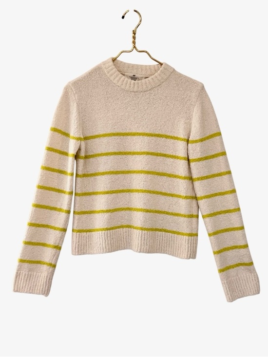 H&M Other - H&M Striped Slub Knit Sweater Cream Green Youth 16/18 NWT